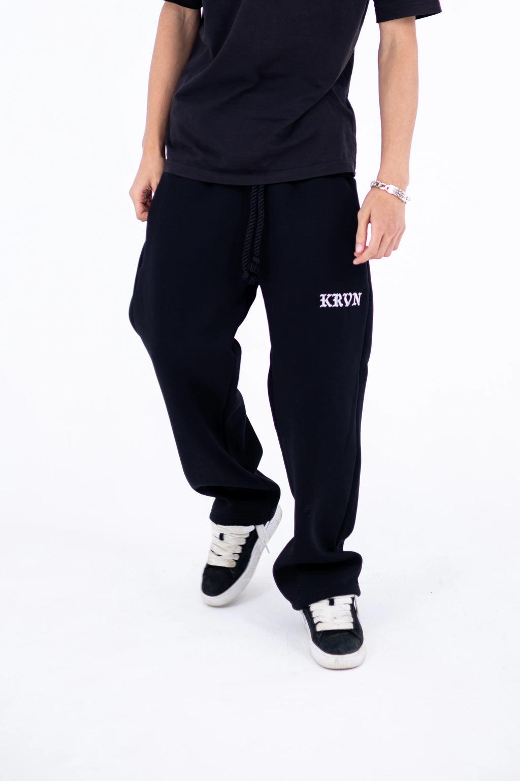KRVN Double-Waisted Pants -Black