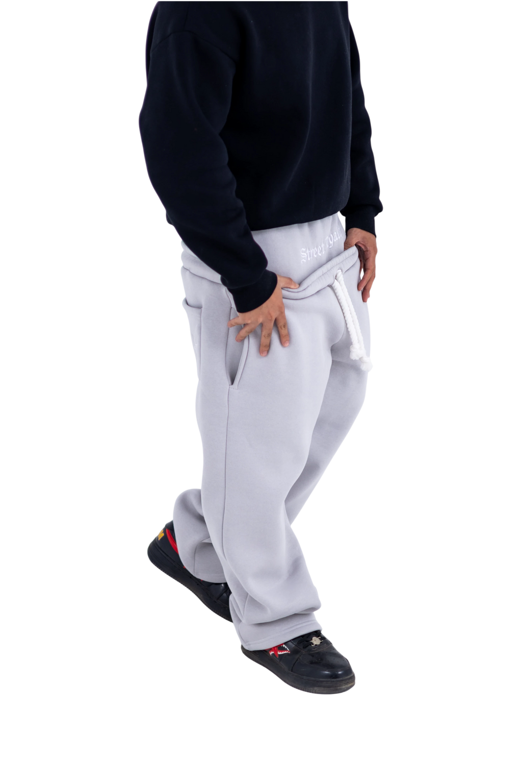 KRVN Double-Waisted Pants -Gray