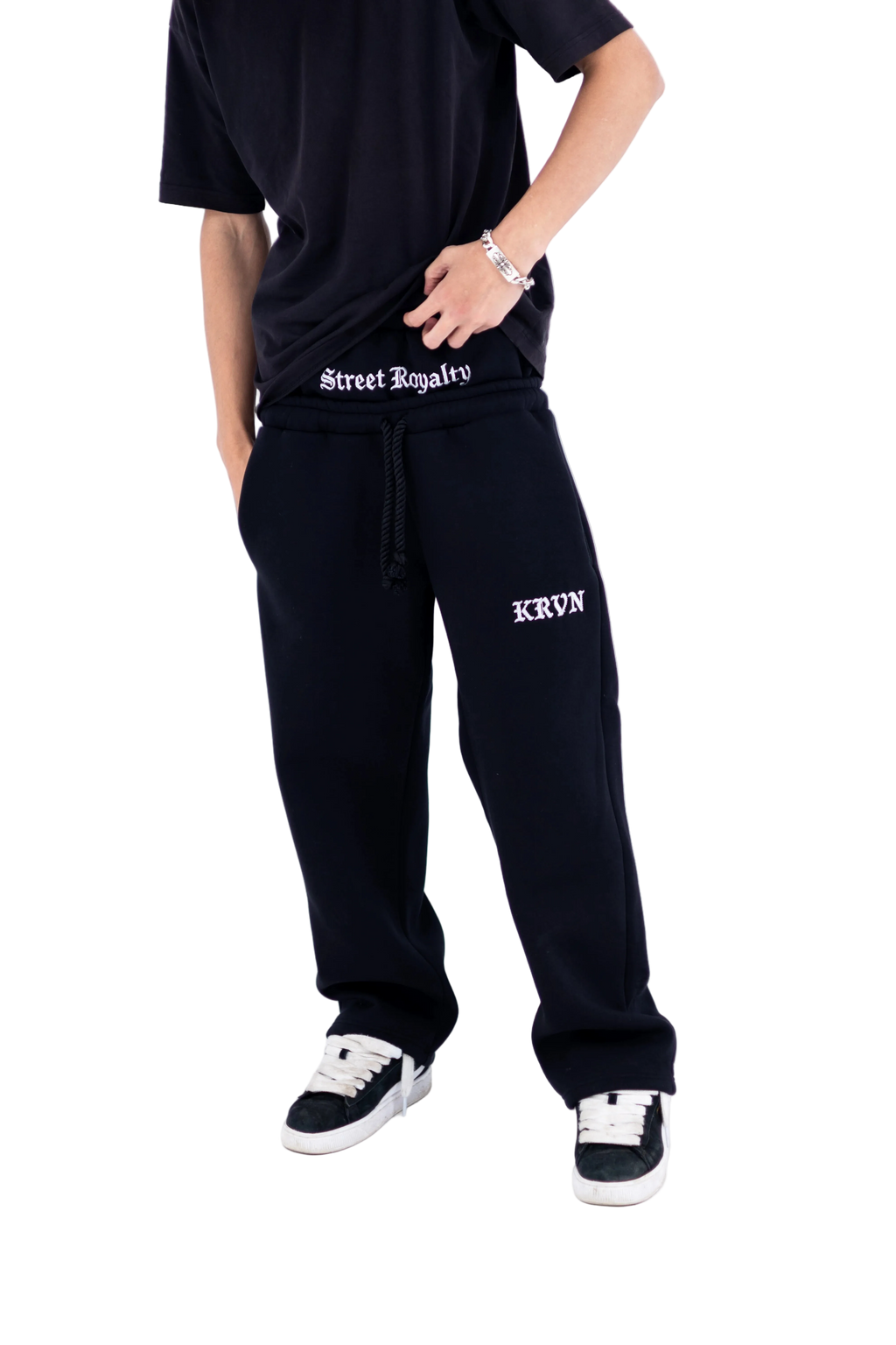 KRVN Double-Waisted Pants -Black