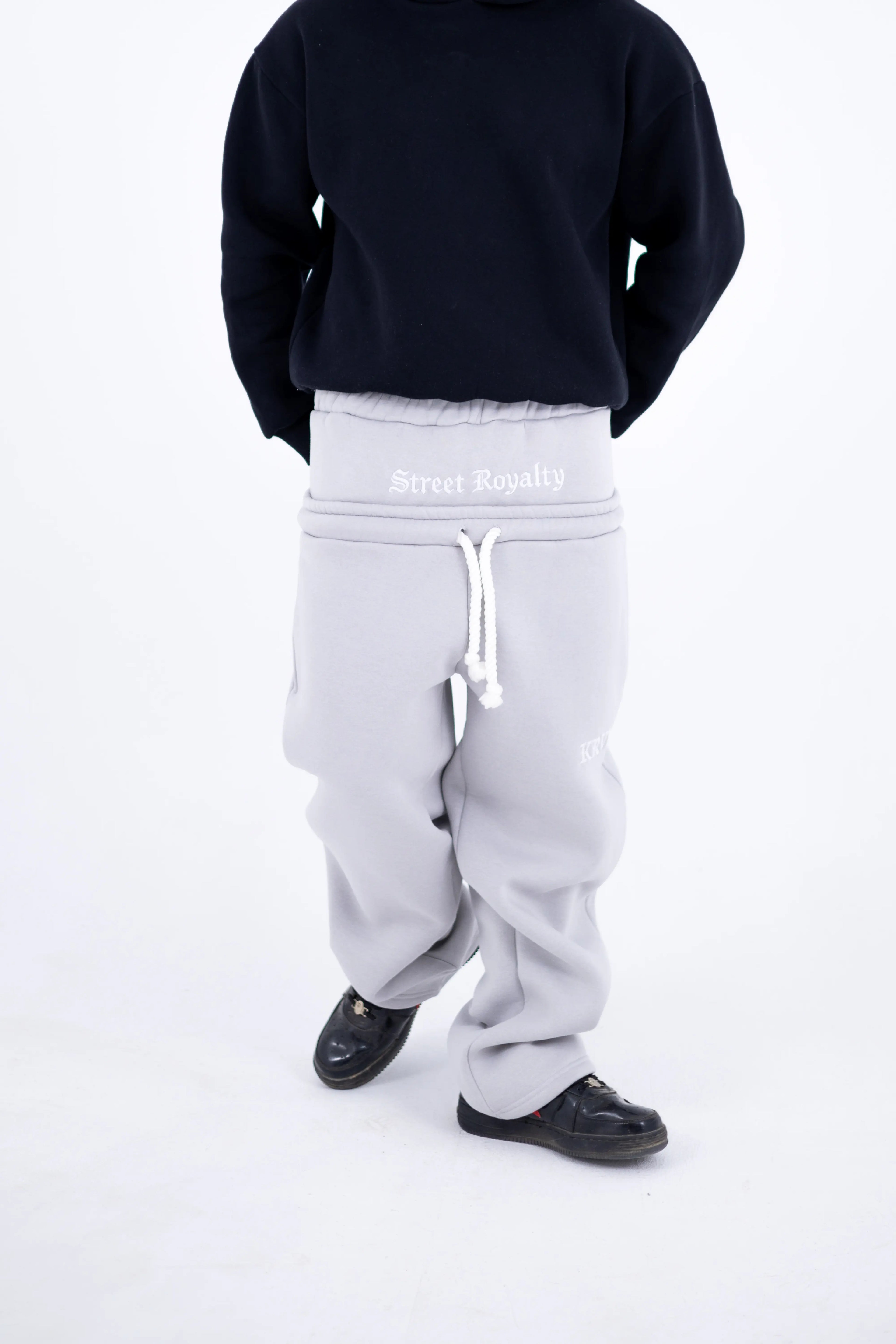 KRVN Double-Waisted Pants -Gray